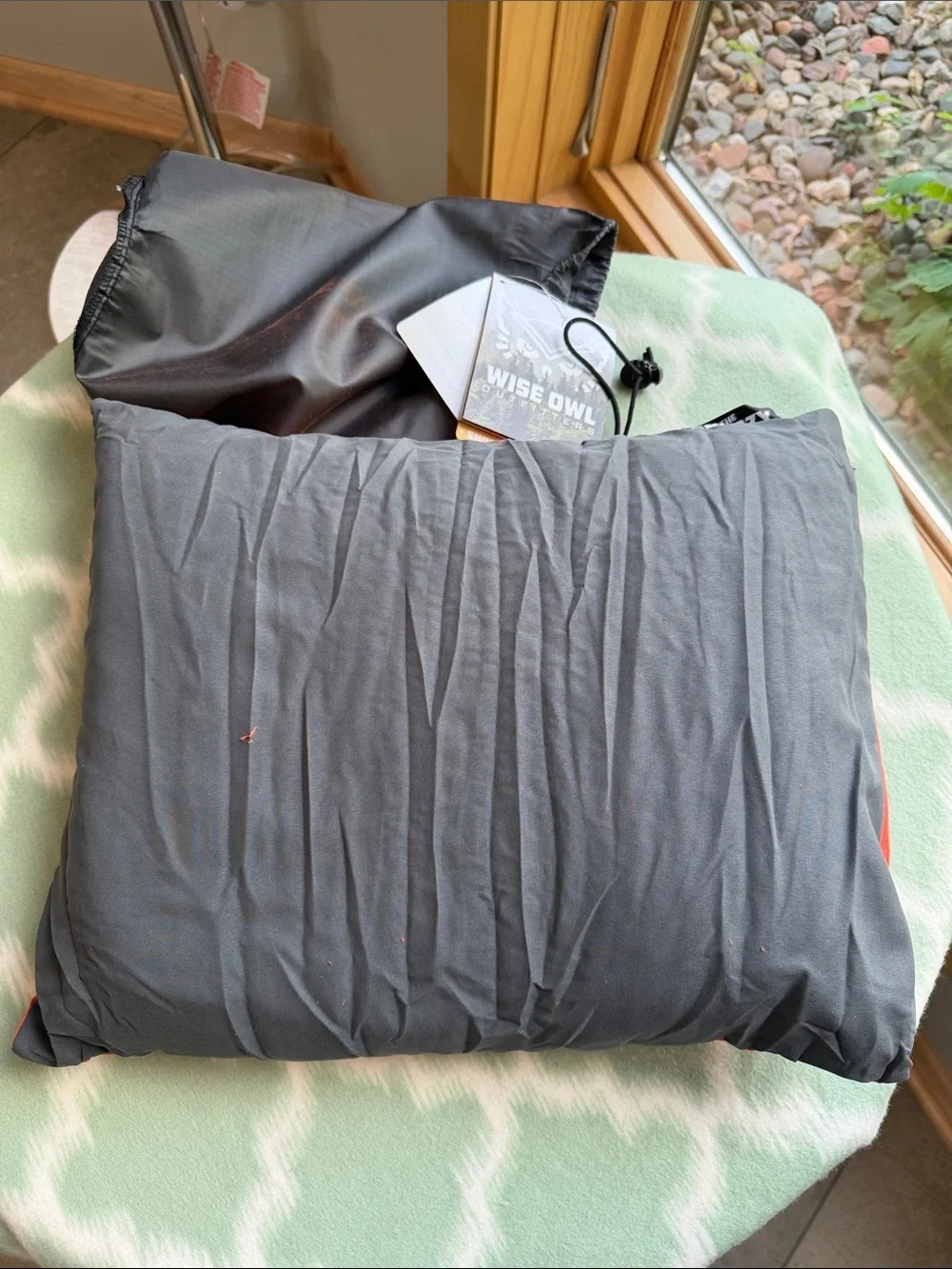 NWT Wise Owl Outfitters The Snoozy Camp Pillow Medium Size - Rust and Gray